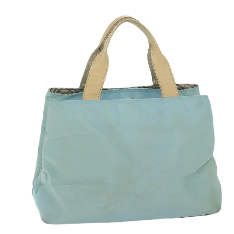 Sustainable Burberry Bags Made from Recycled MaterialsBURBERRY Hand Bag Nylon Light Blue Auth bs11128