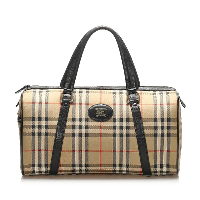 Foldable Burberry Shopping Bags for ConvenienceBurberry Haymarket Check Canvas Boston Bag (SHG-12141)