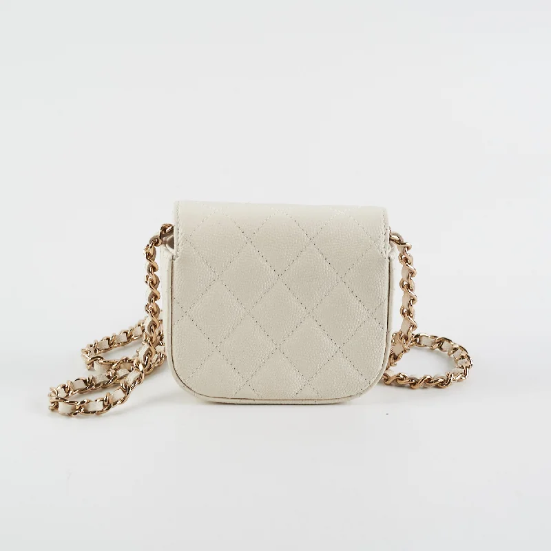 Chanel Luxury Handbag for High - End EventsChanel Caviar Microbag White