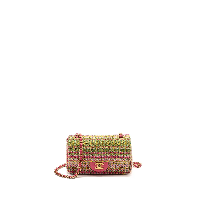 Chanel Chain Strap Handbag for Everyday UseChanel 21C Mini Rectangular Flap Bag Tweed Multicolour GHW