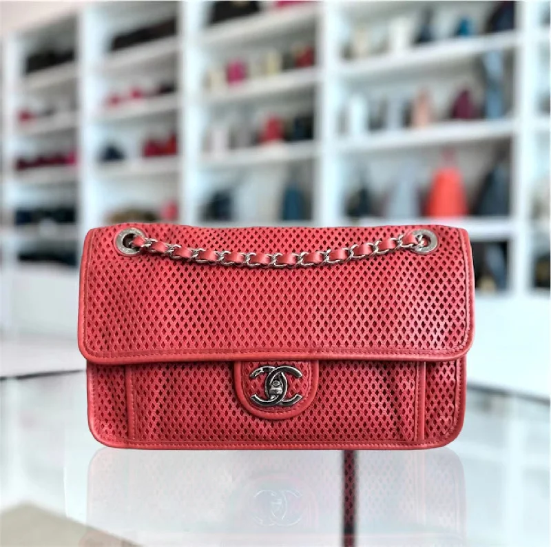 Chanel Limited Edition Handbag for CollectorsFlap Perforated French Riviera Up In The Air Bag Silver Hardware Series 17