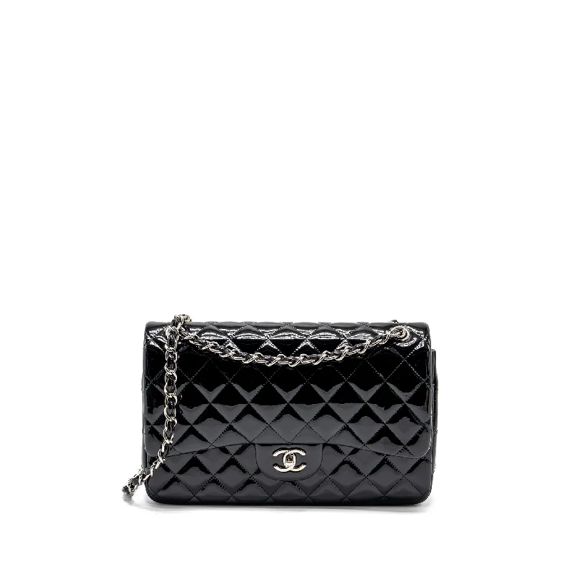 Chanel Lightweight Handbag for Daily ErrandsChanel Jumbo Classic Double Flap Bag Patent Black SHW