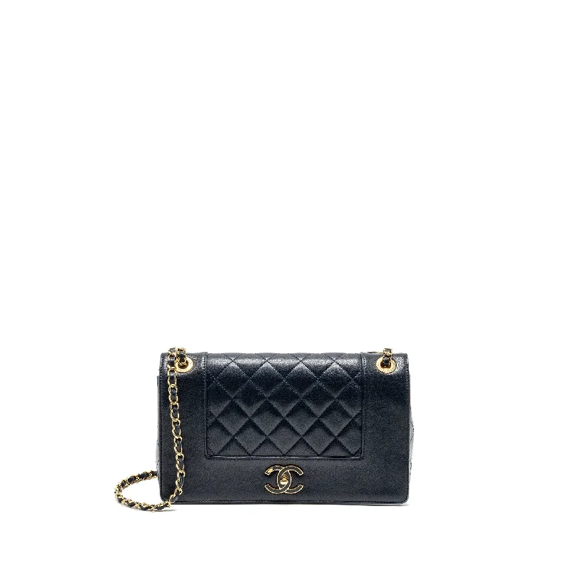 Chanel Designer Handbag with Unique DesignChanel Mademoiselle Enamel Flap Bag Goatskin Navy GHW