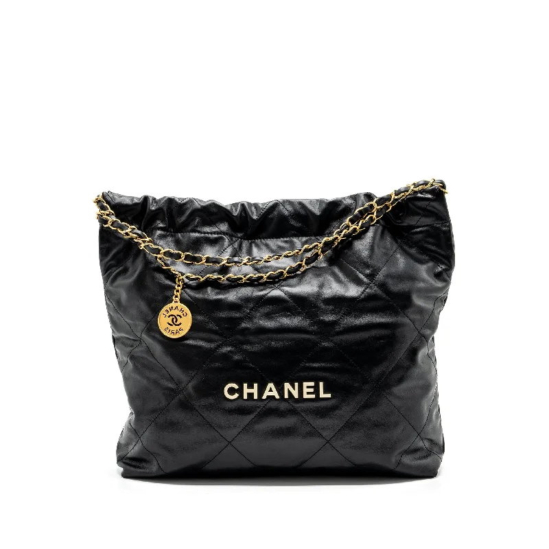 Chanel Luxury Handbag for High - End EventsChanel medium 22 bag calfskin black GHW (microchip)