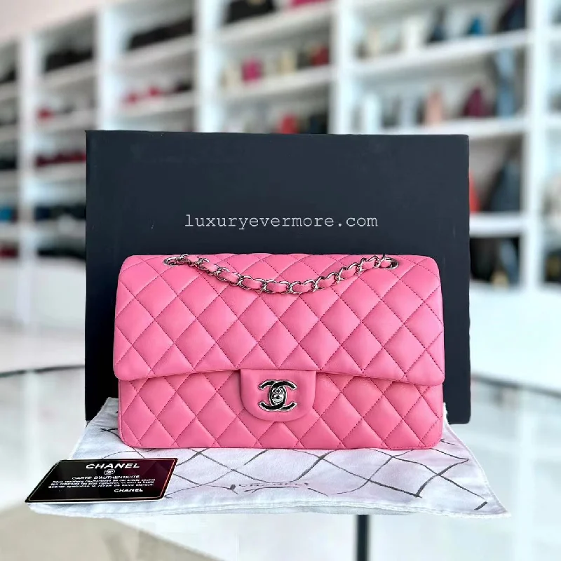 Chanel Vintage Inspired Handbag for Retro LoversQuilted Lambskin Sakura Pink Silver Hardware Series 16