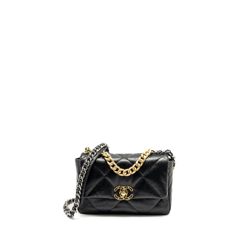 Chanel Lightweight Handbag for Daily ErrandsChanel Small 19 Bag Goatskin black multicolour hardware