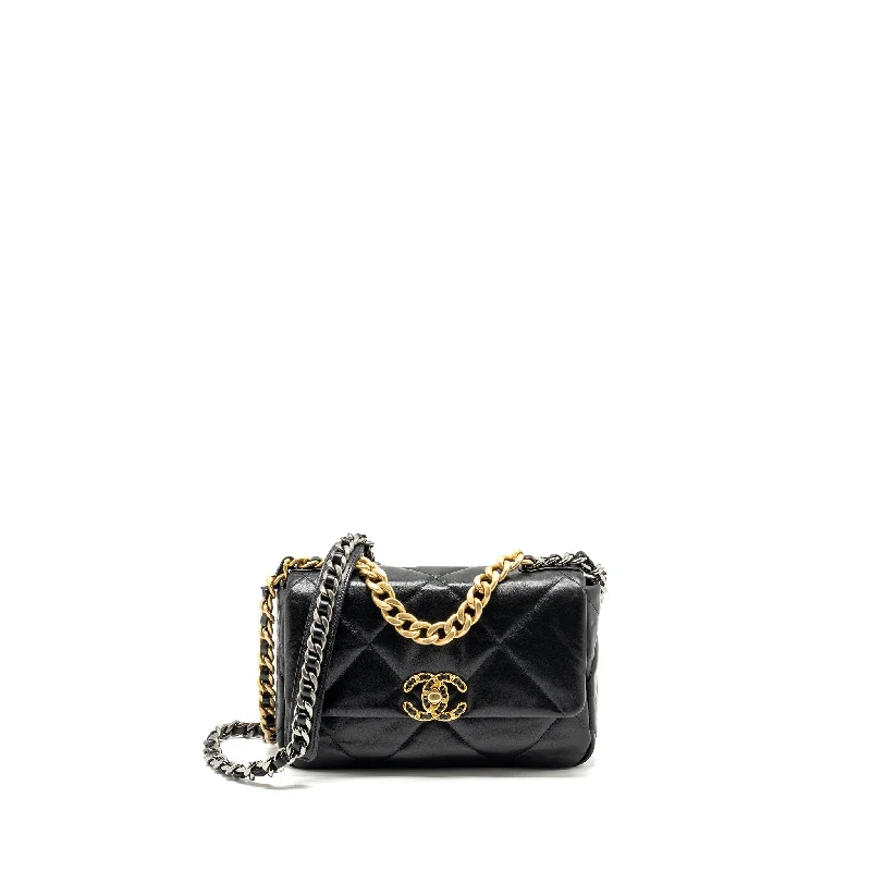 Chanel Chain Strap Handbag for Everyday UseChanel Small 19 bag goatskin black Multicolour Hardware