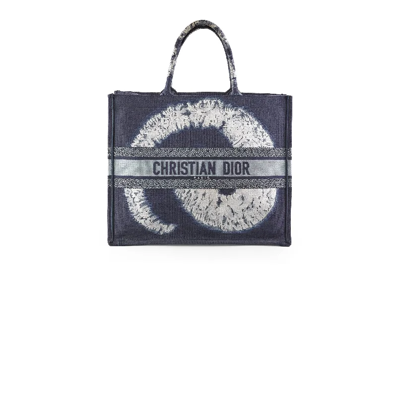 Christian Dior handbags with a removable shoulder strap for versatilityChristian Dior Book Tote Large Blue Tie Dye