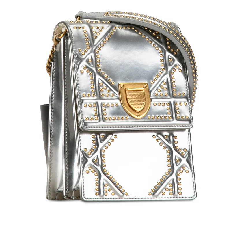 Contemporary Christian Dior handbags with a unique shapeDior Metallic Studded Calfskin Vertical Diorama (qyuKTo)