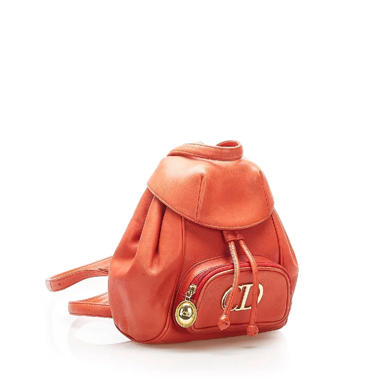 Christian Dior crossbody bags with a front - flap pocket for easy accessDior Mini Logo Leather Backpack (SHG-16931)