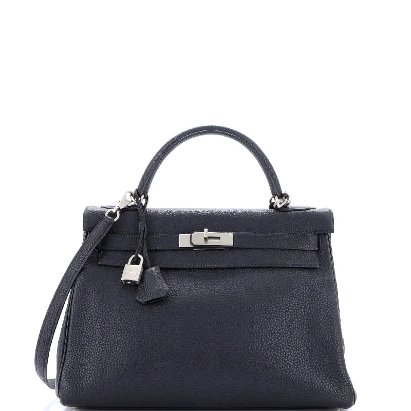 Versatile Hermes Arceau Bags for Different OccasionsKelly Handbag Noir Togo with Brushed Palladium Hardware 32