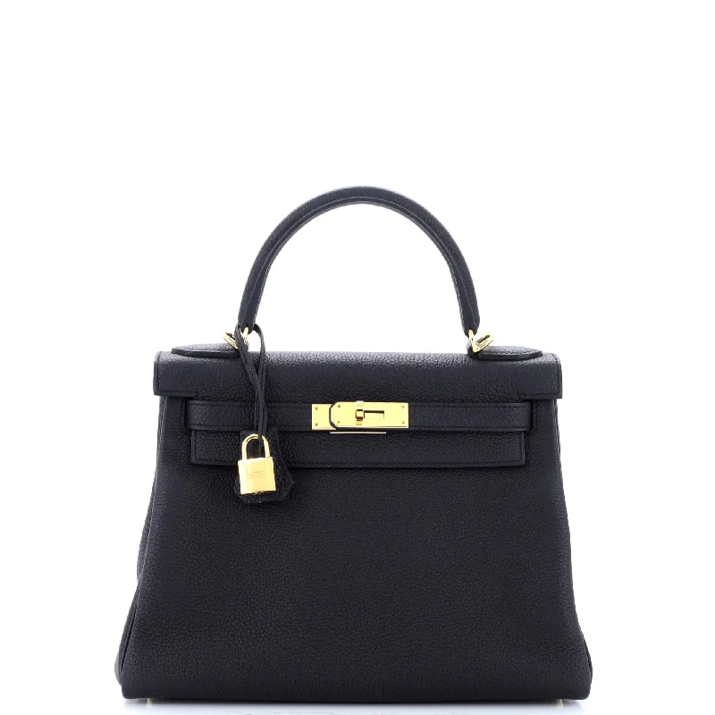 Hermes Bags with Interior Dividers and OrganizersKelly Handbag Noir Togo with Gold Hardware 28