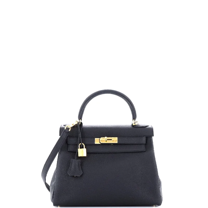 Ergonomic Hermes Etain Bags for Comfortable CarryingKelly Handbag Noir Togo with Gold Hardware 28