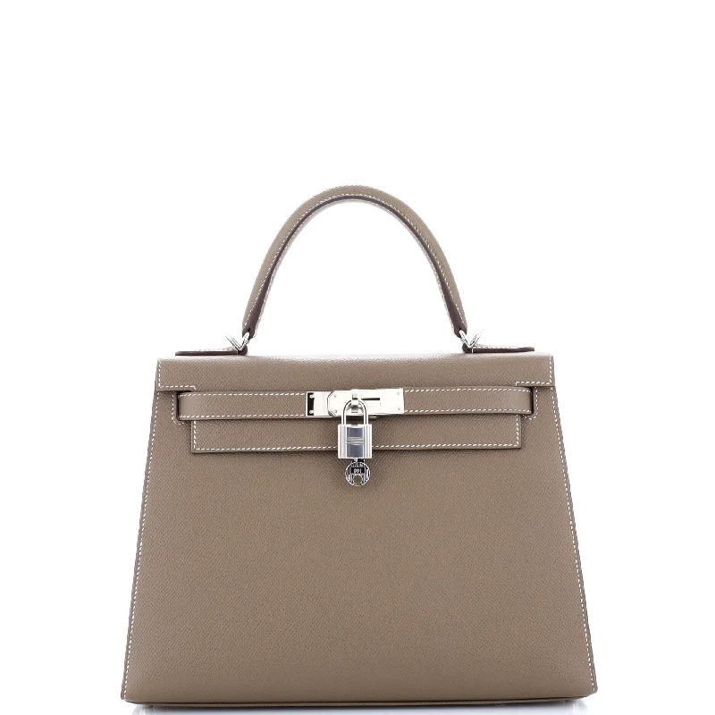 High - End Hermes Jypsiere Bags for the Fashion - ForwardKelly Handbag Grey Epsom with Palladium Hardware 28