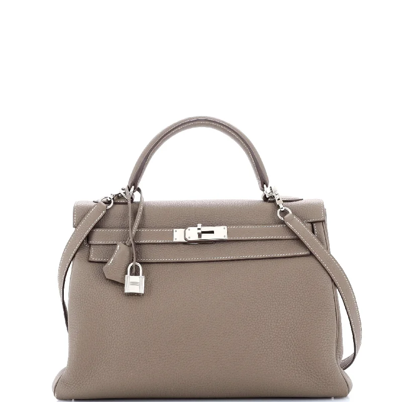 Affordable Replica - Quality Hermes - Inspired BagsKelly Handbag Grey Togo with Palladium Hardware 32