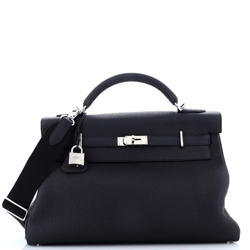 Oversized Hermes Bags for a Fashion - Forward and Practical StatementKelly Maxi Handbag Black Togo with Palladium Hardware 42