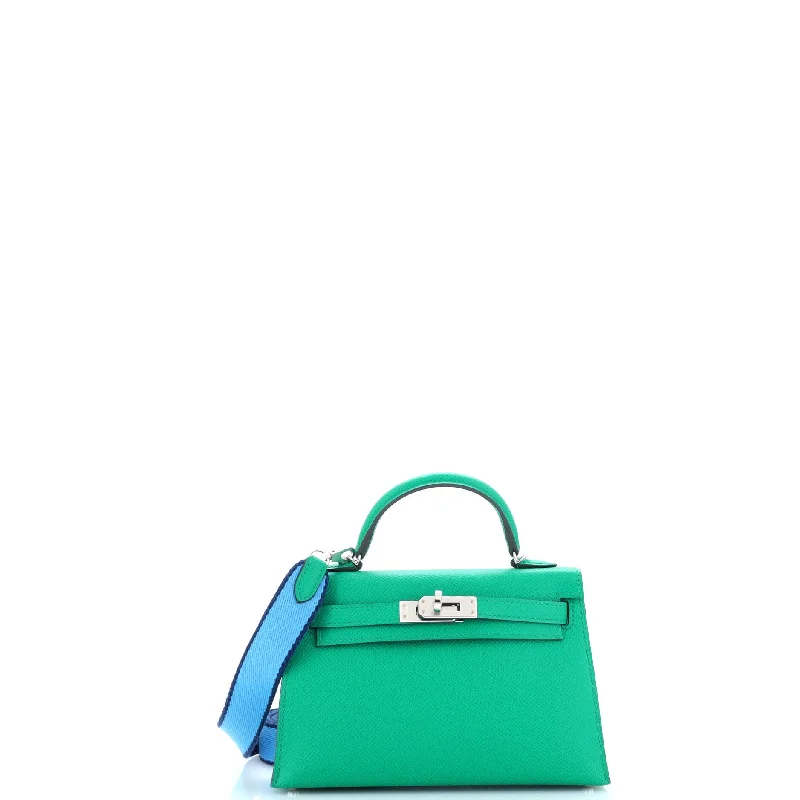 Exquisite Hermes Picotin Bags for Everyday EleganceKelly Mini II Amazone Handbag Green Epsom with Palladium Hardware 20