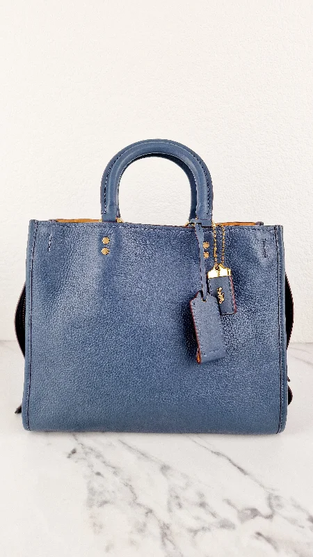 Coach backpacks with a hidden back pocket for securityCoach 1941 Rogue 31 in Dark Denim Blue - Shoulder Bag Satchel Handbag Coach 38124