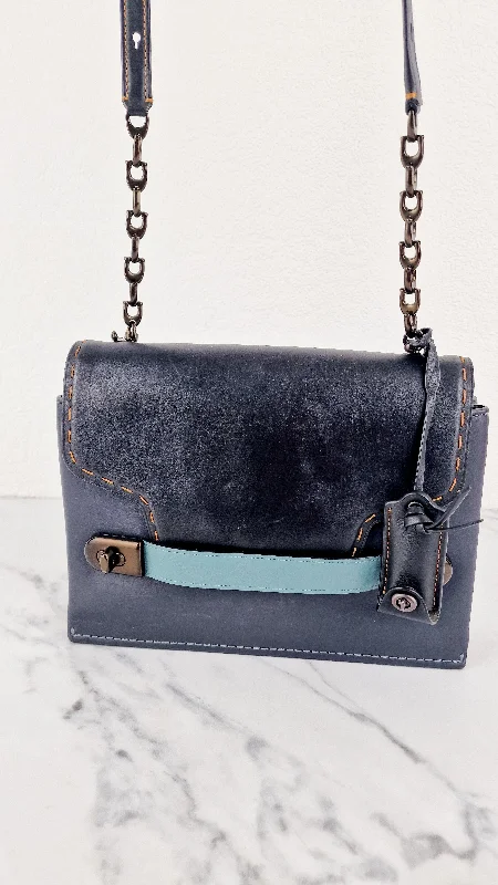 Coach bags with a front - flap pocket and a turnlock for a classic aestheticCoach 1941 Swagger Crossbody in Dark Blue Colorblock Smooth Leather - Coach 25833